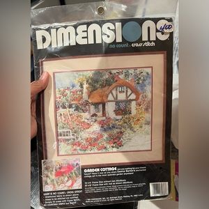 New Sealed Vintage Dimensions Cross Stitch Garden Cottage 16 x 14 without mat